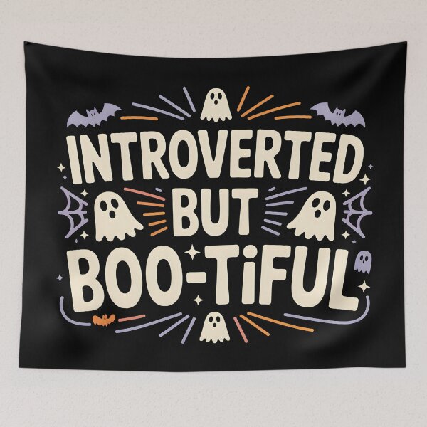 Item preview, Introverted But Boo-tiful – Funny Cute Ghost Halloween designed and sold by Haji  Kamora.