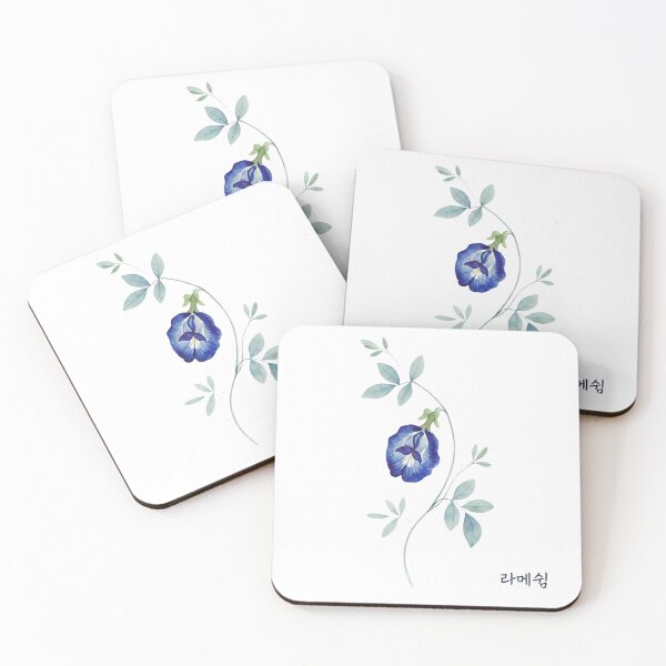 Item preview, 라메쉼 Blue Bloom Watercolor Art Print - Single Indigo Clitoria Ternatea designed and sold by bloomling.