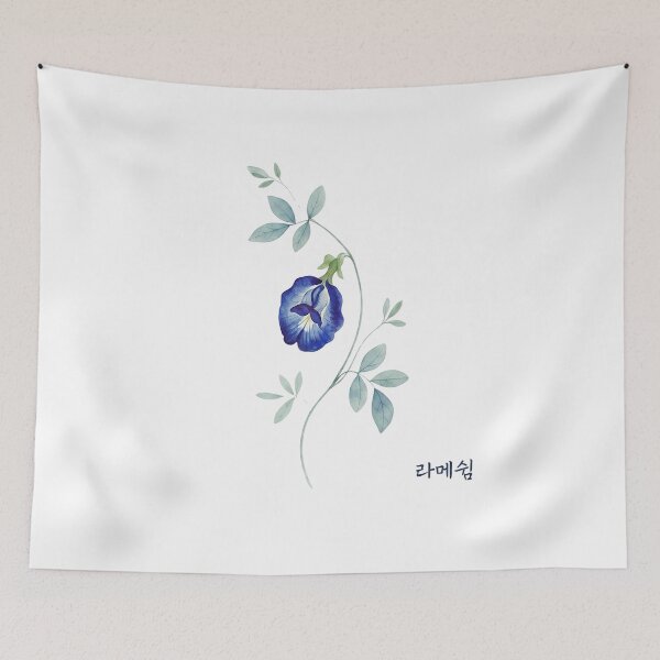Item preview, 라메쉼 Blue Bloom Watercolor Art Print - Single Indigo Clitoria Ternatea designed and sold by bloomling.