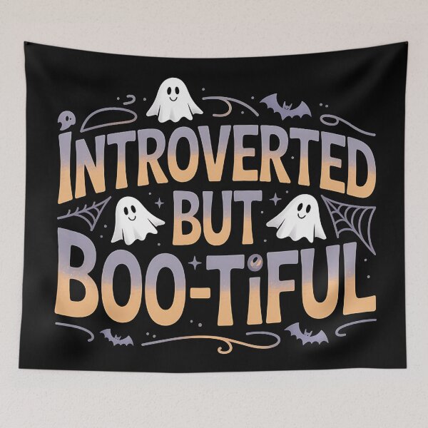 Item preview, Introverted But Boo-tiful – Funny Cute Ghost Halloween designed and sold by Haji  Kamora.