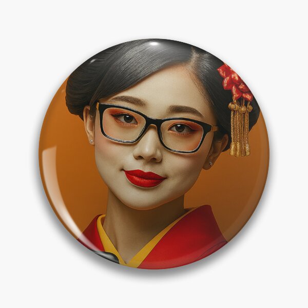 Item preview, Modern Geisha Portrait — Contemporary Maiko in Red Kimono with Kanzashi and Smartphone Japanese Kimono Art designed and sold by AnTartstudios.