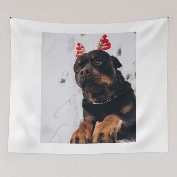 Item preview, Funny Rottweiler Dog Wears Christmas Headband designed and sold by VanGaldo.