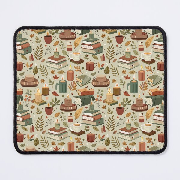 Item preview, A warm and cozy autumnal design with books, leaves and candles designed and sold by Merrylands Artshop.