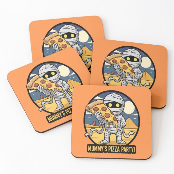 Item preview, Funny Mummy Eating Pizza Halloween Design  designed and sold by PrintBreeze.