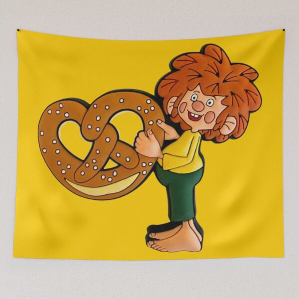 Item preview, Pumuckl holding pretzel designed and sold by DieViolettHund.