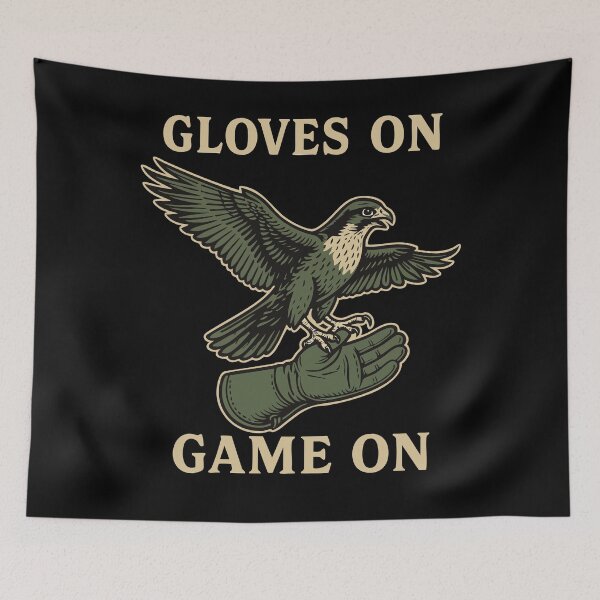 Item preview, Falcon Gloves On Game On Falconry Hunting Art designed and sold by LuminOrb.