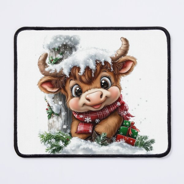Item preview, Cute Christmas highland cow designed and sold by MKDigitalPrints.