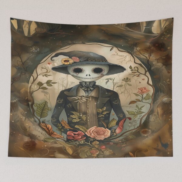 Item preview, Whimsical Skeleton - Fantasy Halloween Art designed and sold by Frame & Fold.