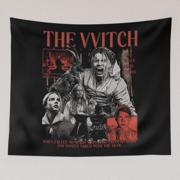 Item preview, black scary funny witch vintage flims retro horror movie designed and sold by aweskezyk.