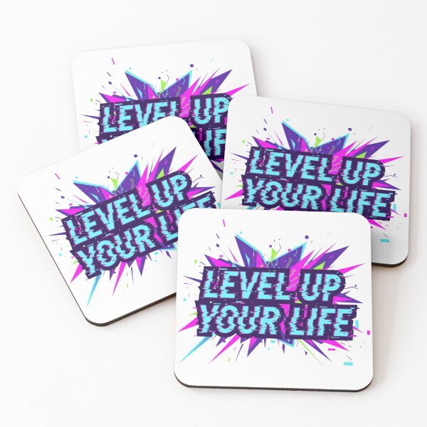 Item preview, LEVEL UP YOUR LIFE – Neon Cyberpunk Streetwear Typography designed and sold by Momay-designer.