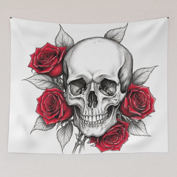 Item preview, Crimson Roses and Skull designed and sold by MKFashionLab.