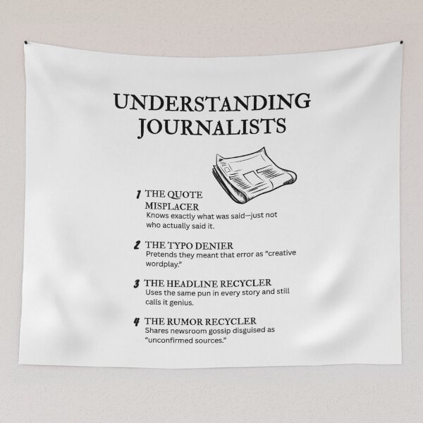 Item preview, Journalist Types Explained – Relatable Press Comedy designed and sold by PsyFlow35.