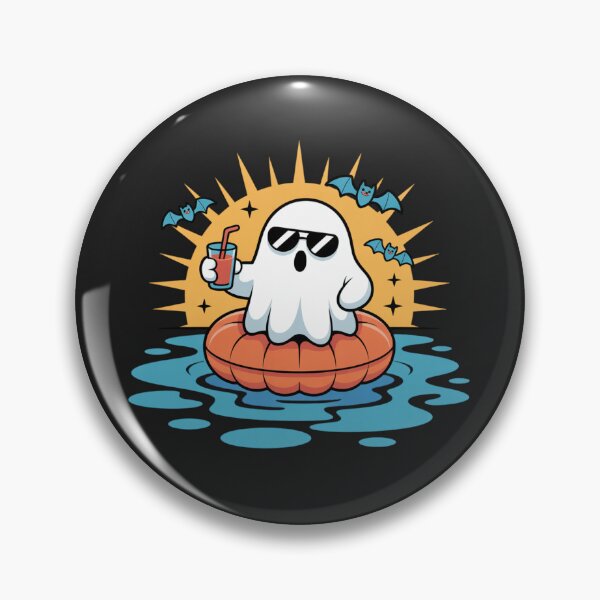 Item preview, Floating Pool Ghost | Cute Kawaii Summer Halloween Design designed and sold by ColorSplash123.