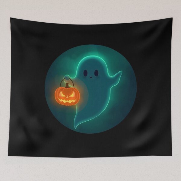 Item preview, Neon Glow Halloween Art | The Lantern Ghost designed and sold by Polariszero.