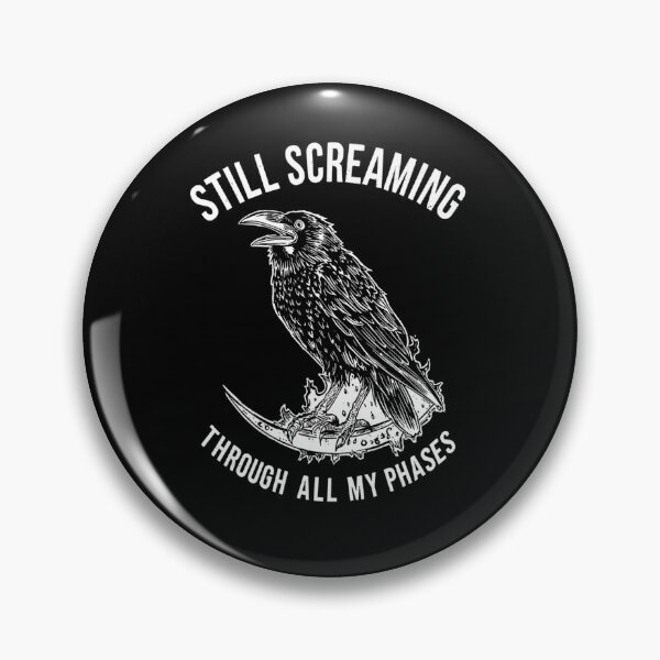 Item preview, crow "screaming through all my phases" designed and sold by PunkdUpPrints.