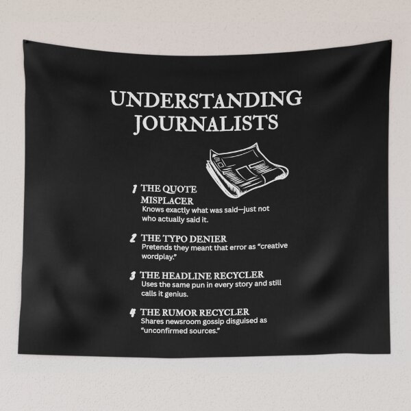 Item preview, Journalist Types Explained – Relatable Press Comedy – Black designed and sold by PsyFlow35.
