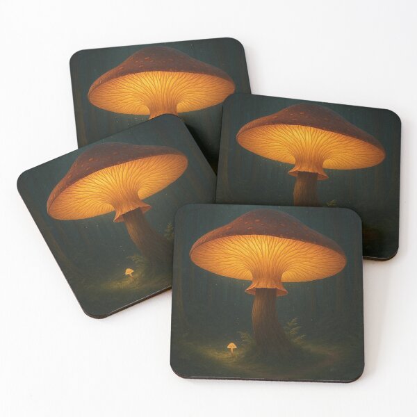 Item preview, Bioluminescent Mushroom Forest Night Art designed and sold by MiLaKK.