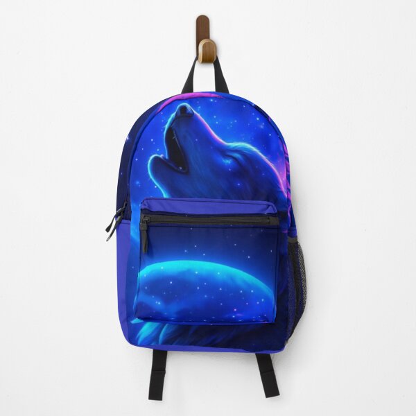 Item preview, Majestic Wolf Howling at Galaxy Moon – Neon Fantasy Design designed and sold by Dezpro.