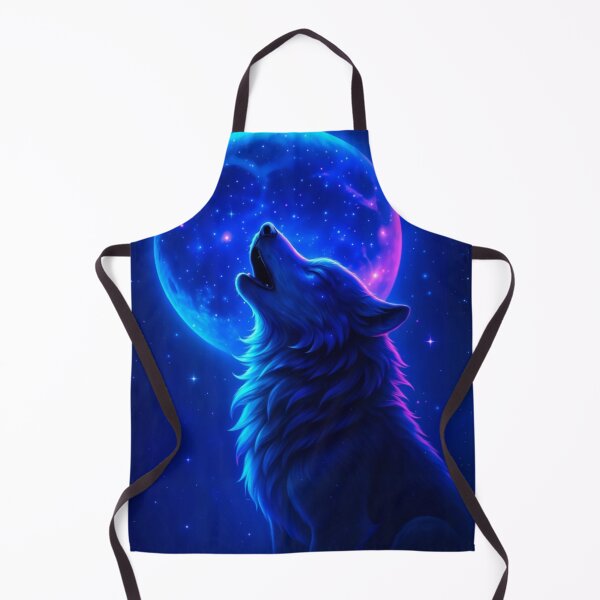Item preview, Majestic Wolf Howling at Galaxy Moon – Neon Fantasy Design designed and sold by Dezpro.