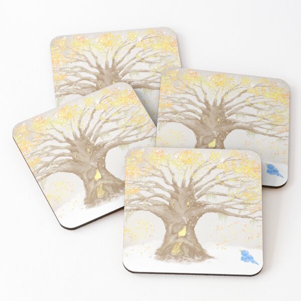 Item preview, An ancient tree and an adorable blue bird designed and sold by greenPQBstudio.