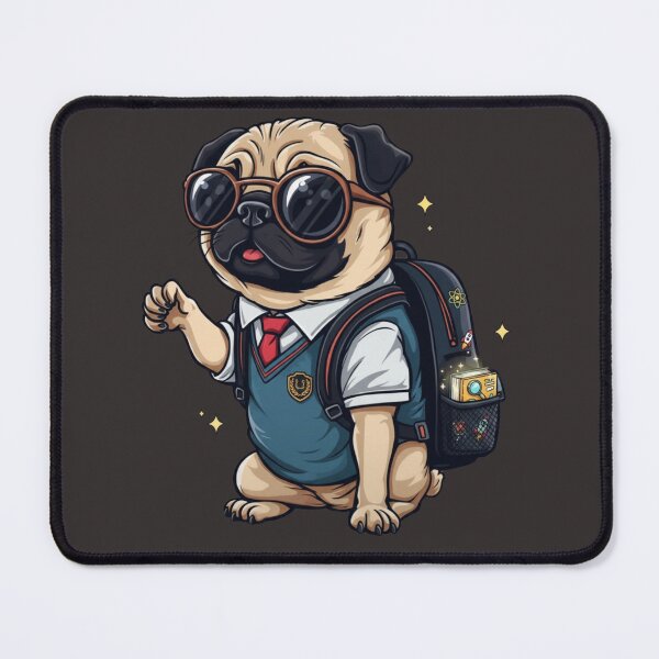 Item preview, Cute Pug in School Uniform with Backpack | Adorable Academic Dog Design designed and sold by hn79.