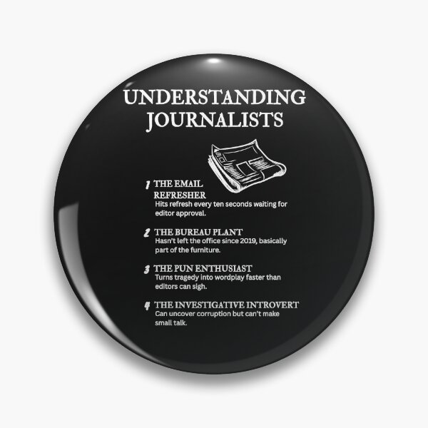 Item preview, Journalist Types Explained – Relatable Press Comedy – Black designed and sold by PsyFlow35.