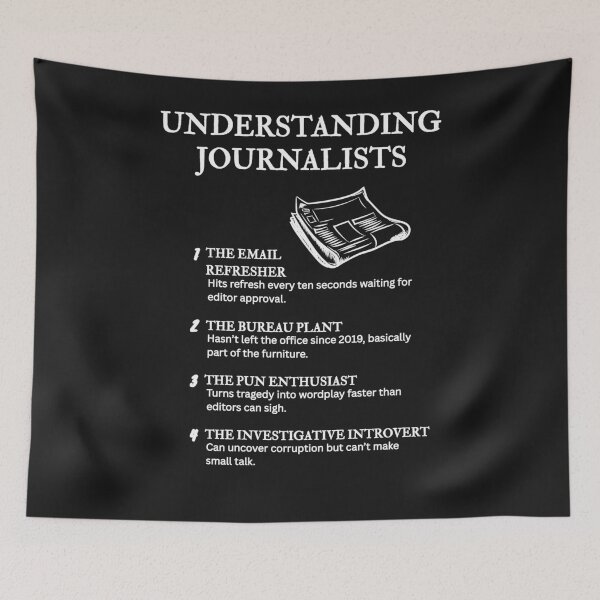 Item preview, Journalist Types Explained – Relatable Press Comedy – Black designed and sold by PsyFlow35.