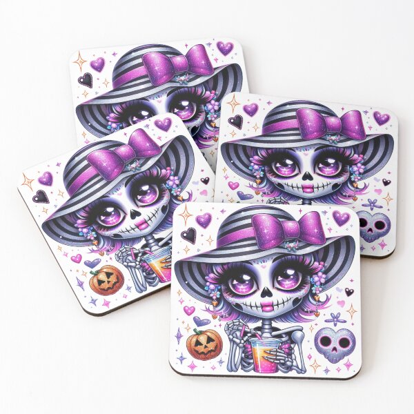 Item preview, Creepy Cute Skeleton Girls of Color designed and sold by Lulunza.