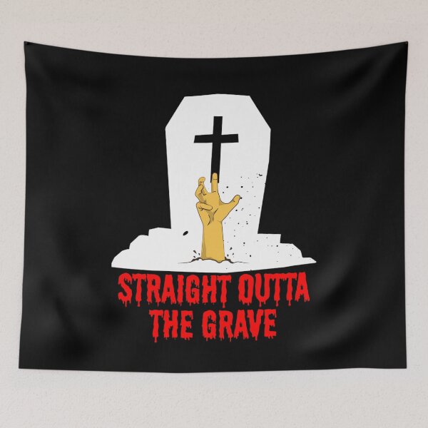 Item preview, Straight Outta the Grave - Spooky Halloween Graveyard, Tombstone Design for Trick & Treat Spooky Night designed and sold by boldstuffshop.