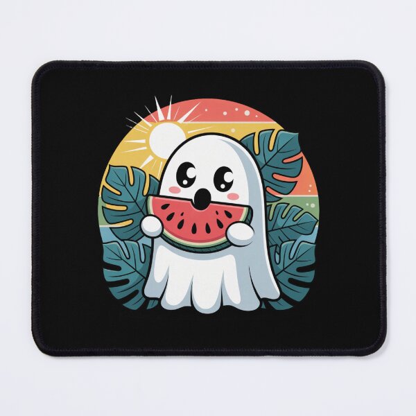 Item preview, Ghost Eating Watermelon | Cute Kawaii Summer Halloween Design designed and sold by ColorSplash123.