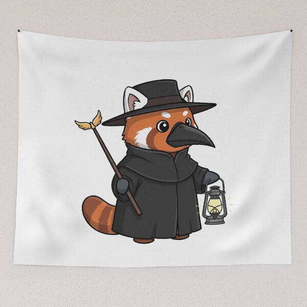 Item preview, Red Panda Plague Doctor Dark Fantasy designed and sold by k3rstman1.
