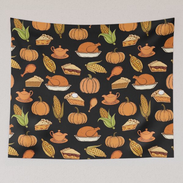 Item preview, Turkey Corn Pumpkin Cake Illustration Pattern | Food Art designed and sold by UnhingedBird.