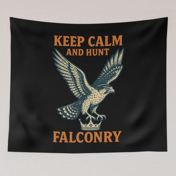 Item preview, Falcon Keep Calm And Hunt Falconry Graphic designed and sold by LuminOrb.