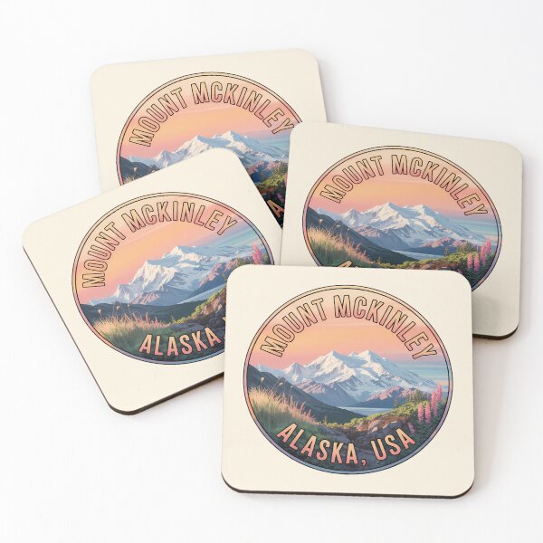 Item preview, Retro Sunset Mount McKinley Alaska Sticker designed and sold by Horizon Tales.