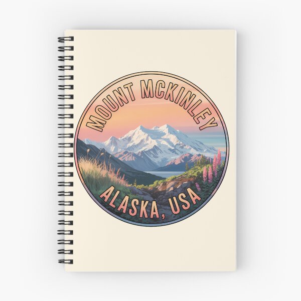 Item preview, Retro Sunset Mount McKinley Alaska Sticker designed and sold by Horizon Tales.