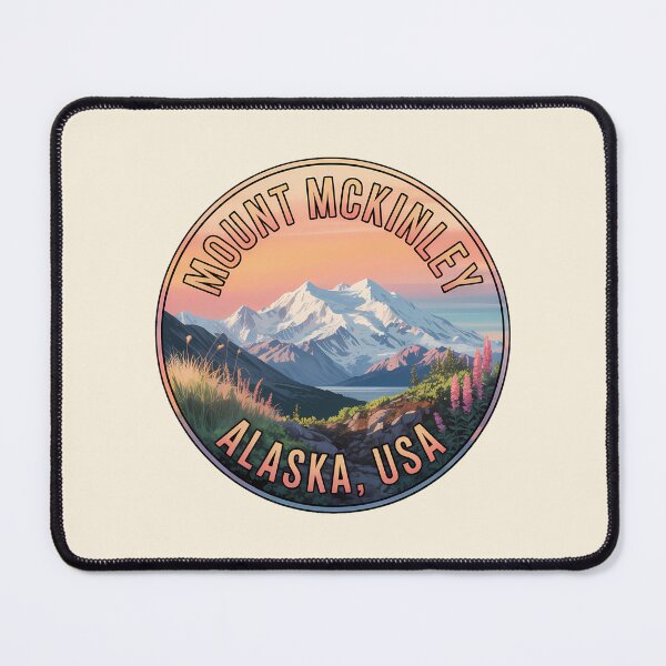 Item preview, Retro Sunset Mount McKinley Alaska Sticker designed and sold by Horizon Tales.