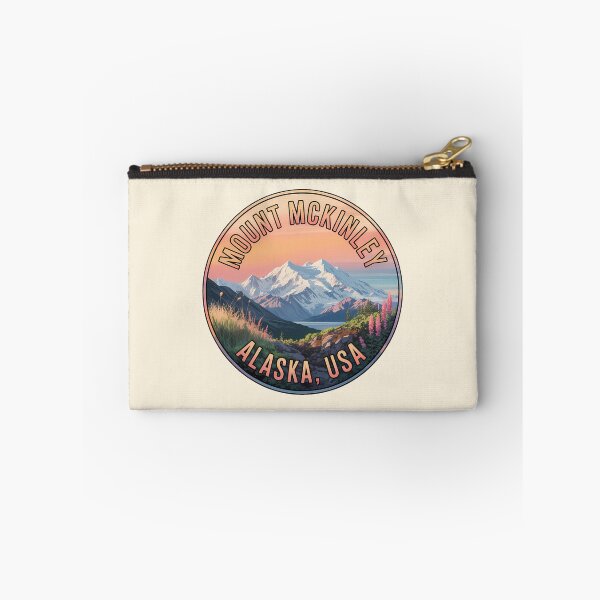 Item preview, Retro Sunset Mount McKinley Alaska Sticker designed and sold by Horizon Tales.