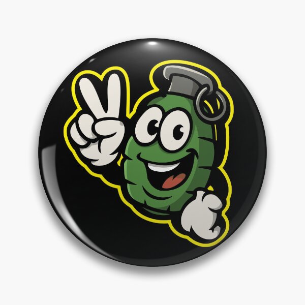 Item preview, Funny Cartoon Grenade Character Peace Sign | Goofy Explosive Design designed and sold by DG-ShopLT.