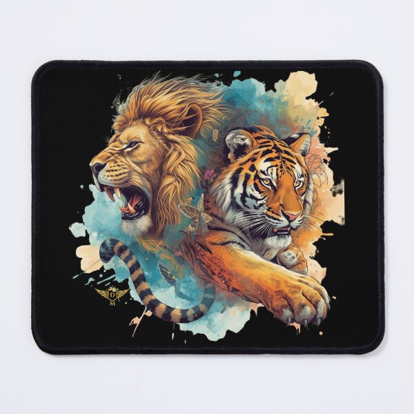 Item preview, Majestic Lion and Tiger in Vibrant Harmony designed and sold by DM.