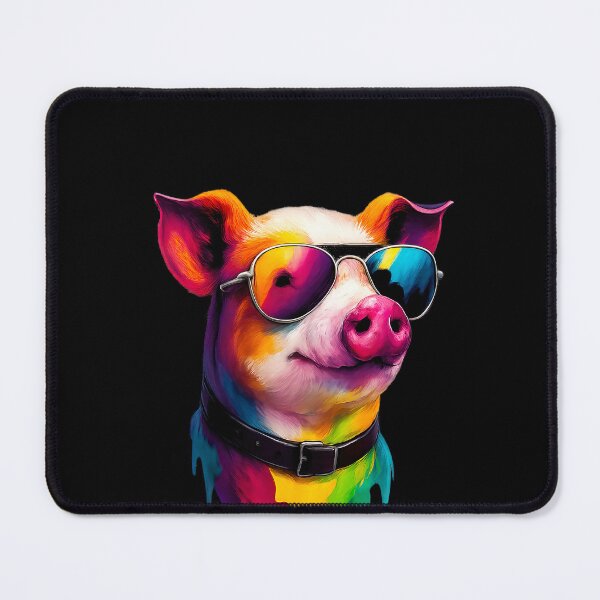 Item preview, Cool Pig with Sunglasses – Colorful Neon Pop Art Animal designed and sold by ArteeInnovation.