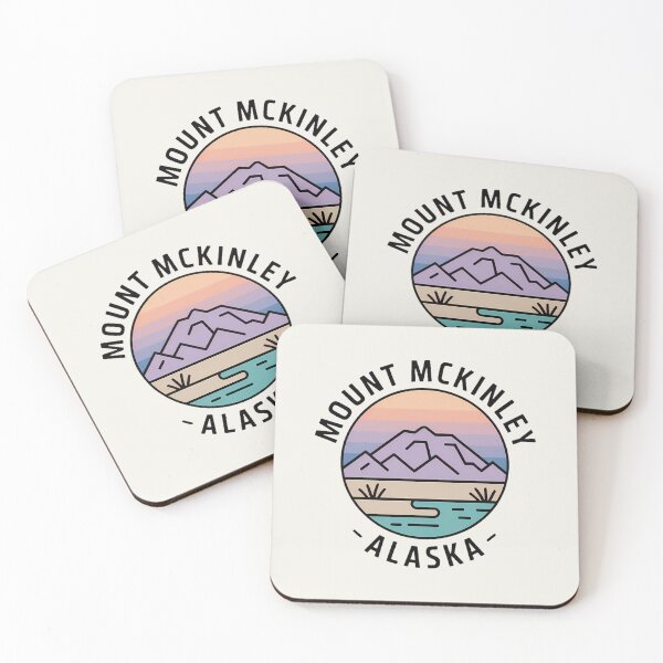 Item preview, Mount McKinley Alaska Minimalist Pastel Artline Sticker designed and sold by Horizon Tales.