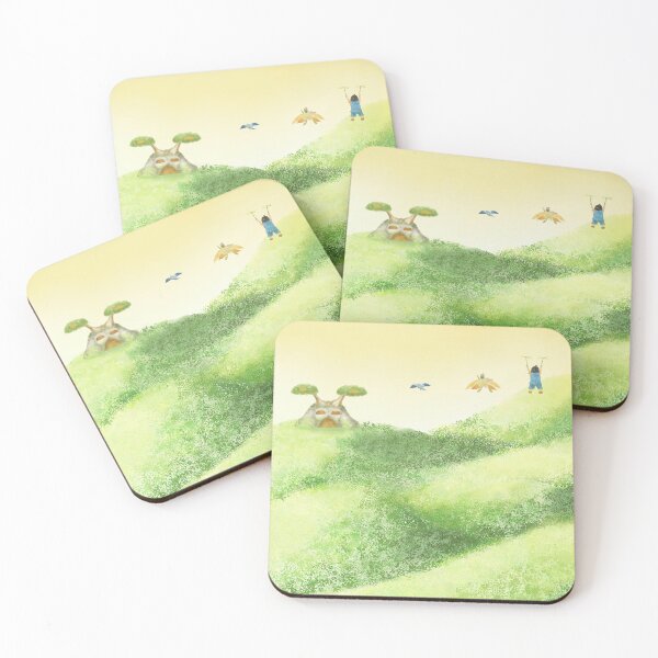 Item preview, Three friends on an adventure above an idyllic hill designed and sold by greenPQBstudio.