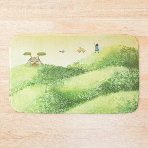Item preview, Three friends on an adventure above an idyllic hill designed and sold by greenPQBstudio.
