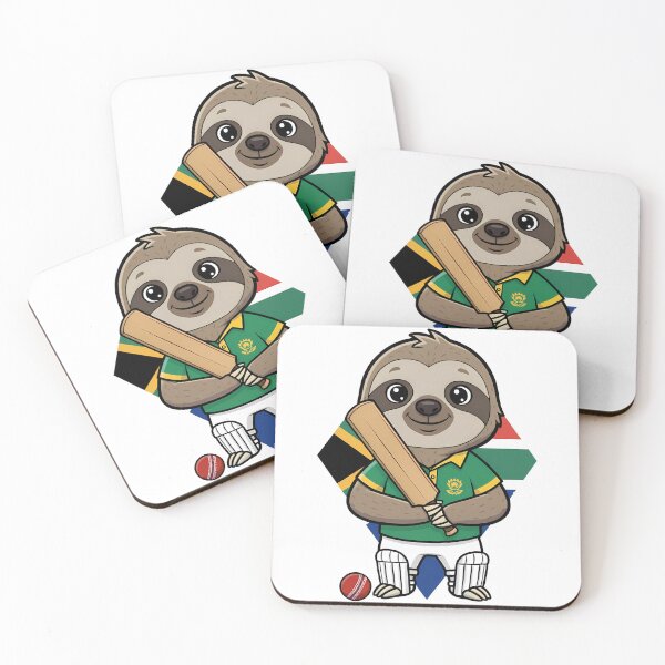 Item preview, Cute Sloth Cricket South Africa Fan designed and sold by k3rstman1.