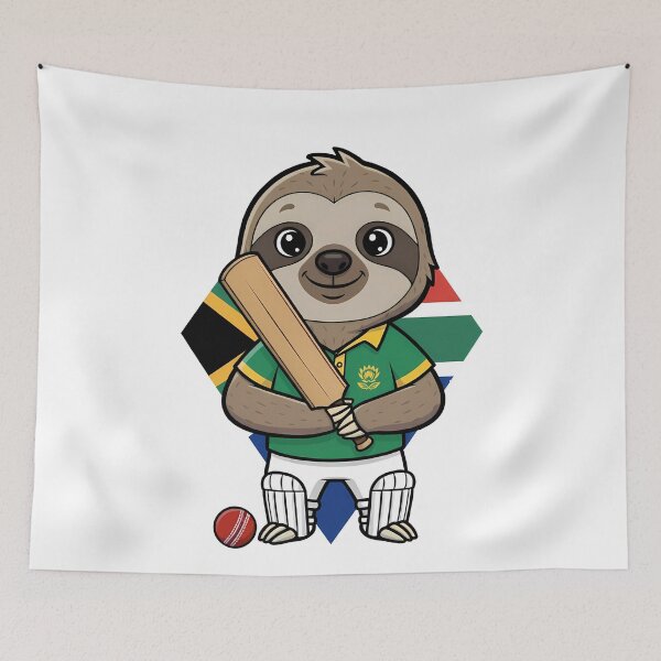 Item preview, Cute Sloth Cricket South Africa Fan designed and sold by k3rstman1.