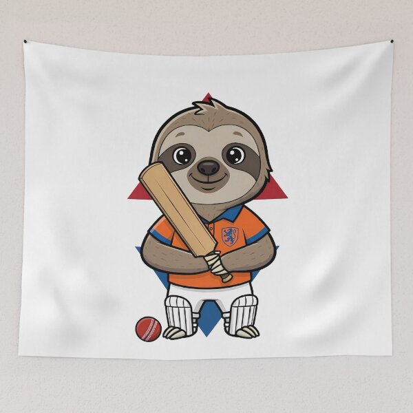 Item preview, Sloth Cricket Player Netherlands Sports designed and sold by k3rstman1.