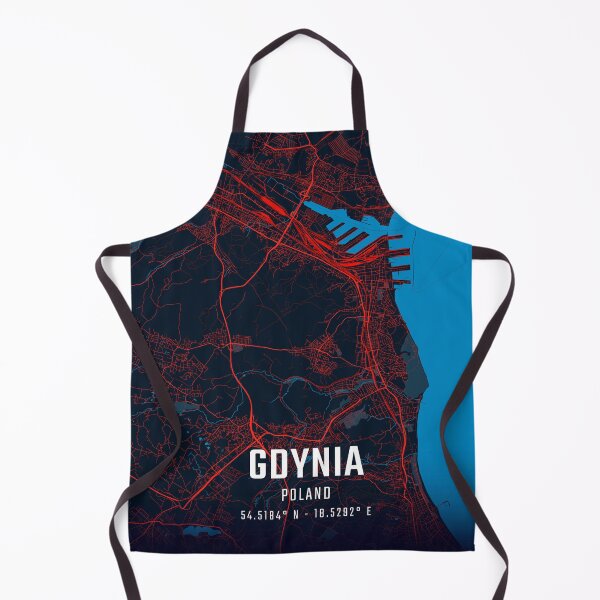 Item preview, Gdynia Red & Blue Minimalist Map designed and sold by HomeLivingCo.