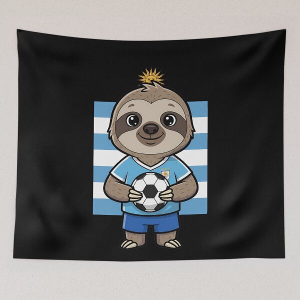 Item preview, Uruguay Soccer Sloth Football Fan Mascot designed and sold by k3rstman1.