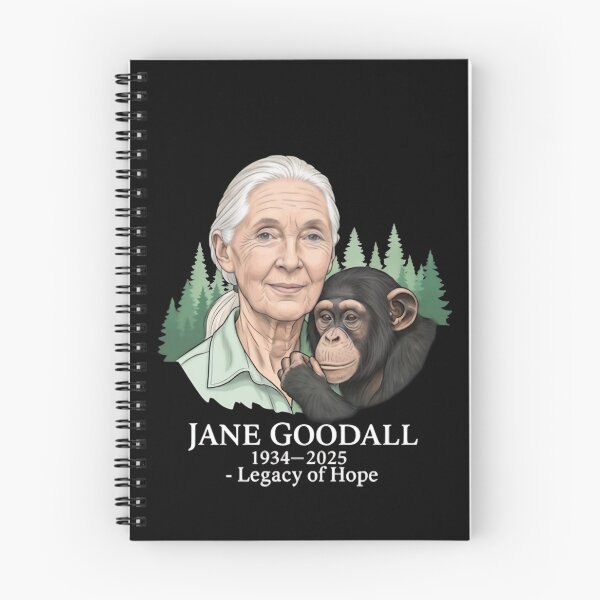 Item preview, Jane Goodall Tribute with Chimpanzee in Forest Art designed and sold by dianadouri.