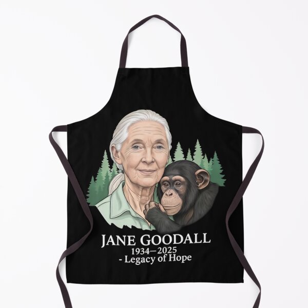 Item preview, Jane Goodall Tribute with Chimpanzee in Forest Art designed and sold by dianadouri.